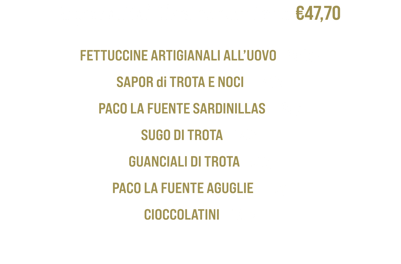 Specialita’ Gastronomiche €47,70 FETTUCCINE ARTIGIANALI ALL’UOVO 250gr SAPOR di TROTA E NOCI 140g PACO LA FUENTE Sard...